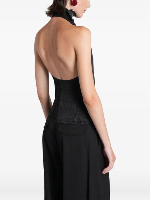 Magda Butrym open-back textured top - Black