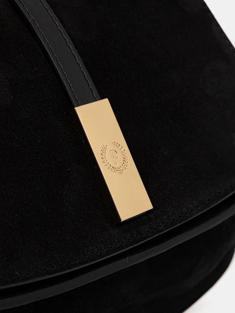 Pollini torebka zamszowa kolor czarny PC4426PP0N QI1