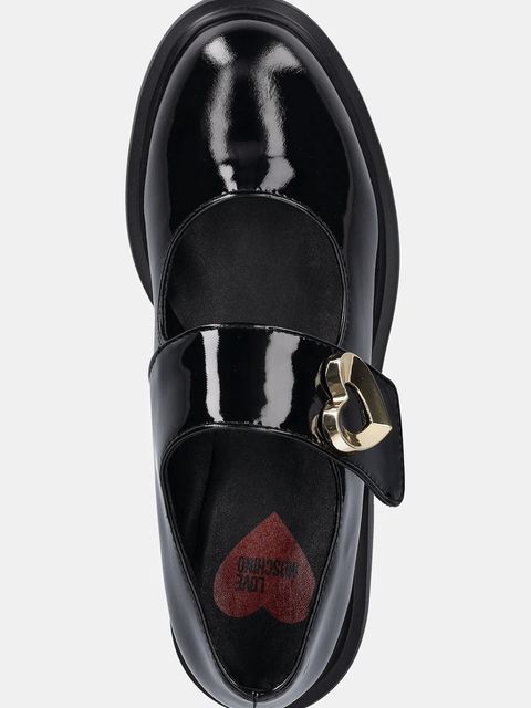 Love Moschino buty skórzane damskie kolor czarny na platformie JA10114G1NIH0000