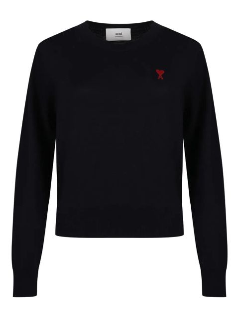 AMI Paris crew-neck merino wool jumper - Blue