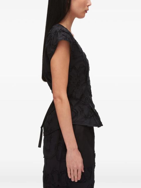 3.1 Phillip Lim floral V-neck blouse - Black