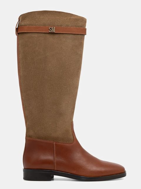 Steve Madden kozaki skórzane Novi damskie kolor beżowy na płaskim obcasie 11004728 - zdjęcie produktu nr 2