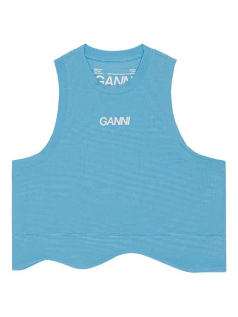 GANNI logo-detail top - Blue - zdjęcie produktu nr 1
