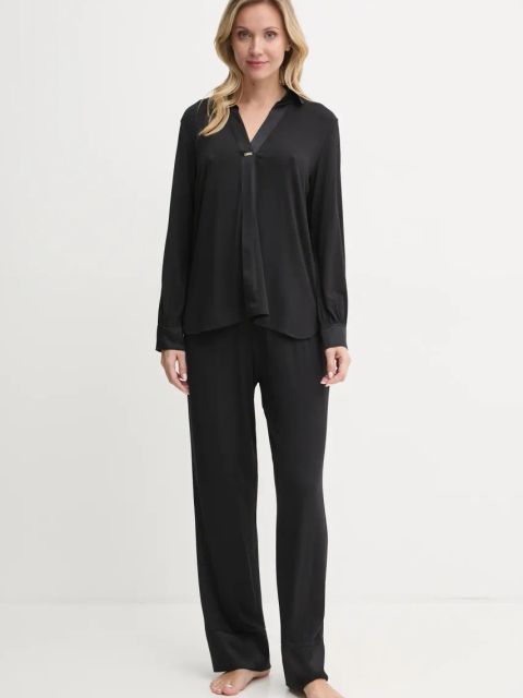United Colors of Benetton bluzka piżamowa damska kolor czarny 3ZEW3M007