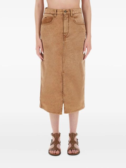 ISABEL MARANT front-slit denim skirt - Brown - zdjęcie produktu nr 1