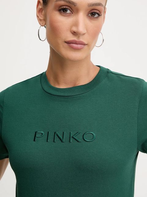 Pinko t-shirt bawełniany damski kolor zielony 101752 A2RD
