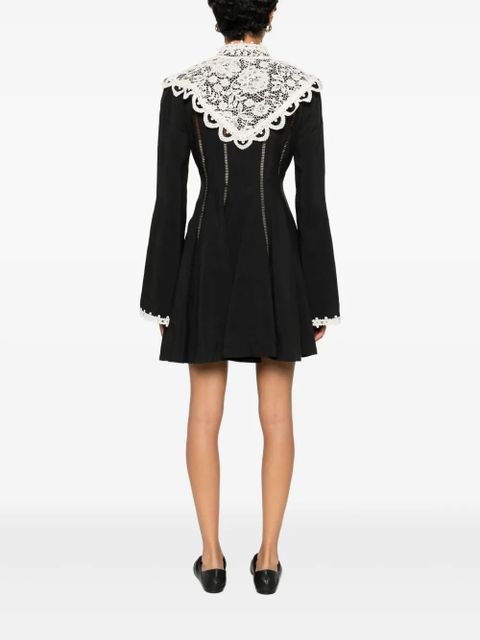 ALEMAIS Apollonia lace collar mini dress - Black