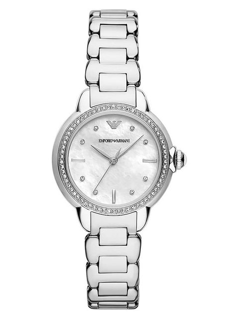 Emporio Armani zegarek damski kolor srebrny - zdjęcie produktu nr 1