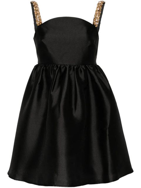 Self-Portrait crystal-embellished flared minidress - Black - zdjęcie produktu nr 1