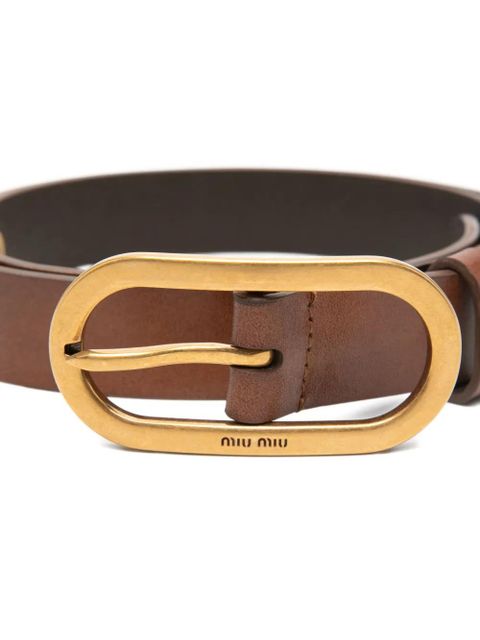 Miu Miu oval buckle belt - Brown