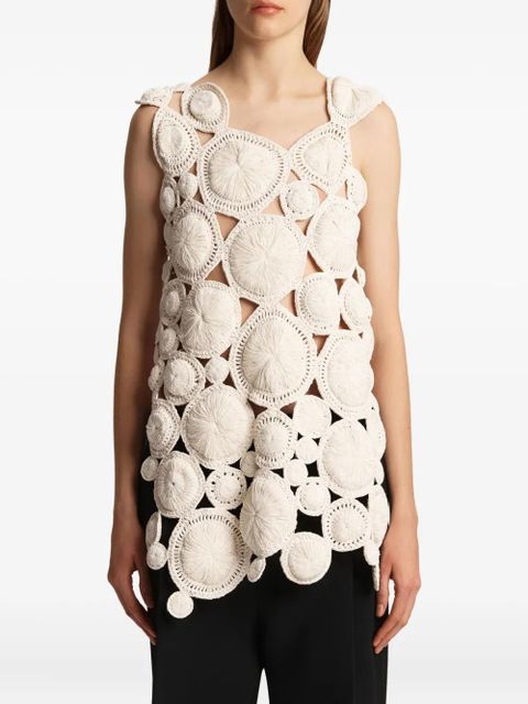 KHAITE Avalon crochet top - Neutrals