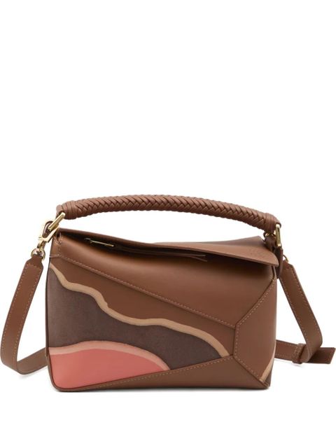LOEWE small Puzzle Edge calfskin tote bag - Brown - zdjęcie produktu nr 1