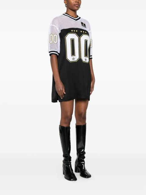 Off-White mesh-panel number-print dress - Black