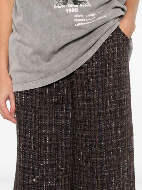 Maje plaid flared trousers - Brown