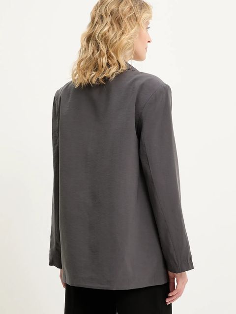 Answear.LAB marynarka kolor szary oversize gładka