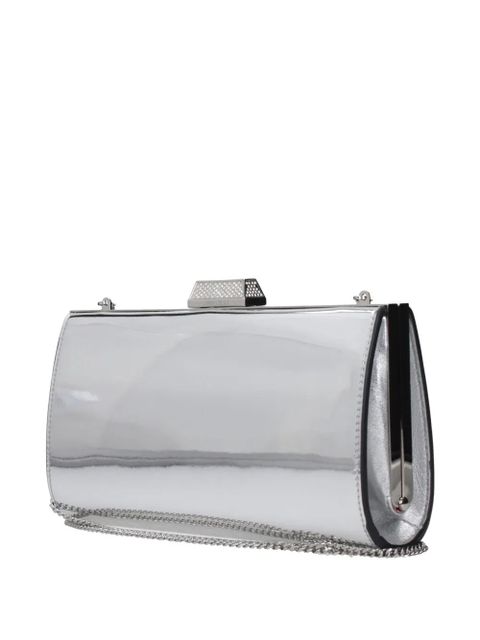 Jimmy Choo Zahra metallic leather clutch bag - Silver