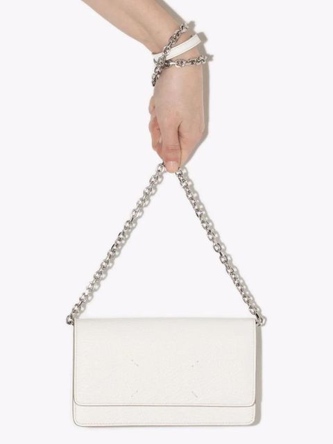 Maison Margiela four-stitch leather wallet-on-chain - White