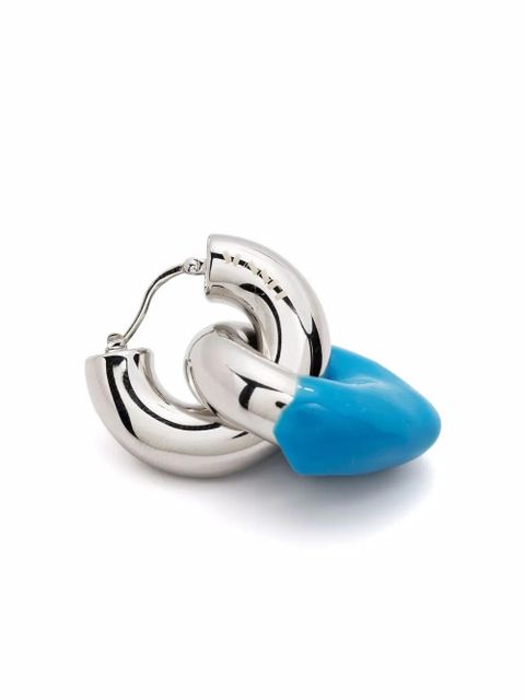 Sunnei rubberized hoop earrings - Silver