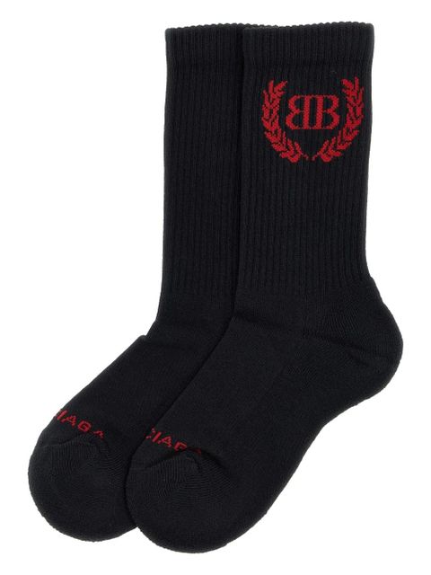 Balenciaga ribbed laurel socks - Black - zdjęcie produktu nr 1
