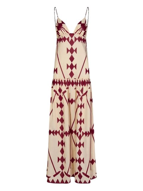 Johanna Ortiz Zea Palm geometric-print dress - Neutrals - zdjęcie produktu nr 1