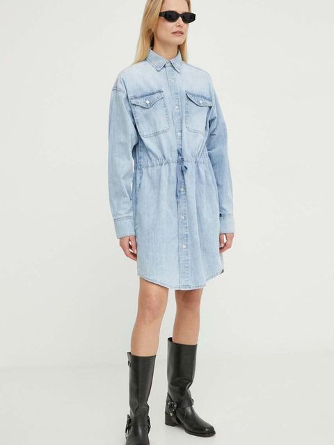 G-Star sukienka jeansowa kolor niebieski mini prosta - zdjęcie produktu nr 1