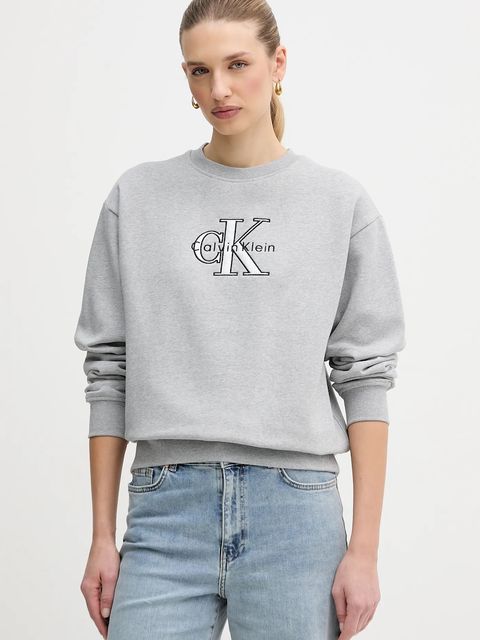 Calvin Klein Jeans bluza damska kolor szary z aplikacją LV047E825G - zdjęcie produktu nr 1