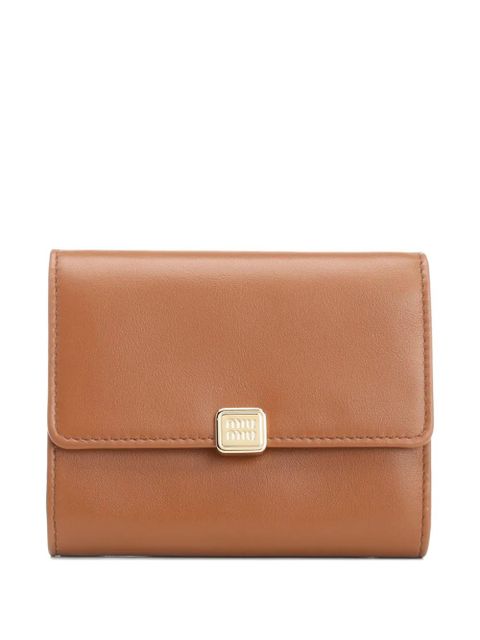Miu Miu logo-plaque leather wallet - Neutrals - zdjęcie produktu nr 1