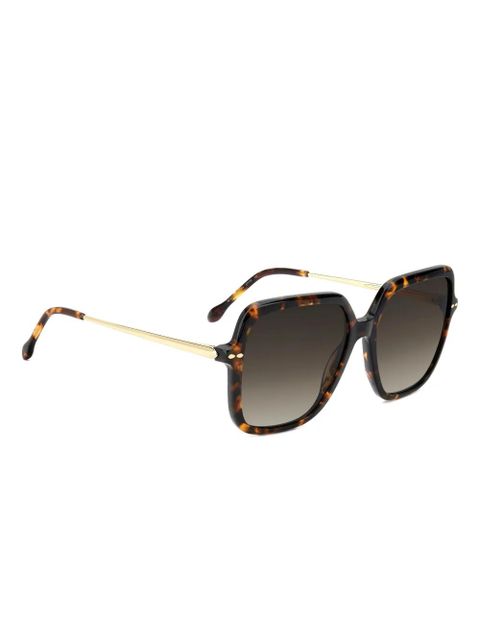Isabel Marant Eyewear tortoiseshell-effect square-frame sunglasses - Gold - zdjęcie produktu nr 2