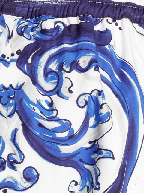 Dolce & Gabbana Majolica-print poplin shorts - White