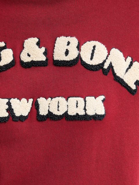 Rag & Bone bluza damska kolor czerwony z aplikacją RE0E25FT3VW