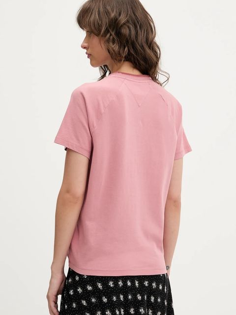 Tommy Jeans t-shirt bawełniany damski kolor różowy DW0DW21388