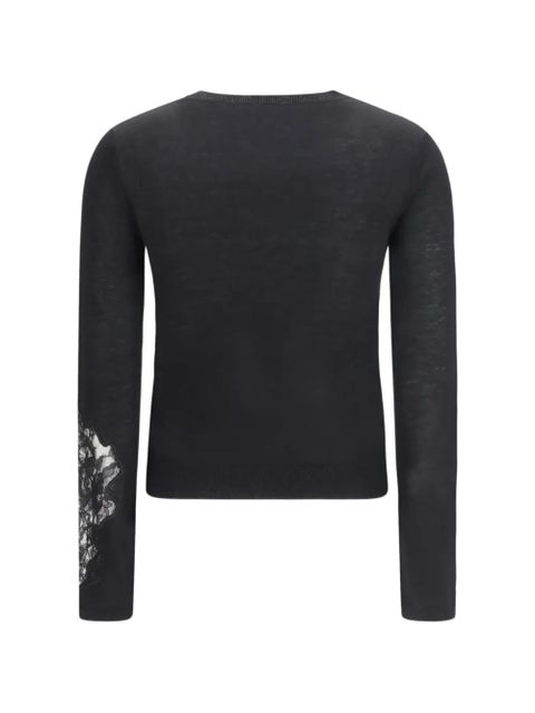 Max Mara lace appliqué T-shirt - Black - zdjęcie produktu nr 2