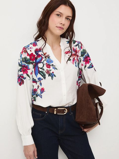 Medicine bluzka damska kolor beżowy wzorzysta - zdjęcie produktu nr 2