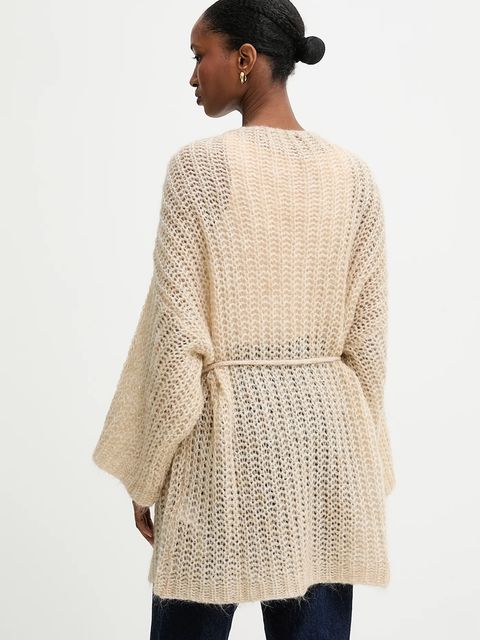 Answear.LAB kardigan z dodatkiem wełny damski kolor beżowy lekki