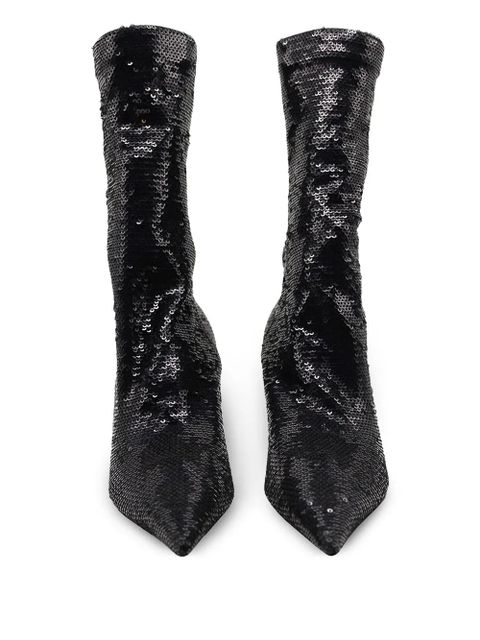 Balenciaga 80mm Knife sequin-embellished boots - Black