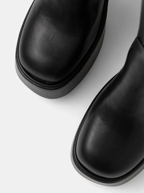 Buffalo kozaki Heart Stretch Boot damskie kolor czarny na słupku 1220062-BLK