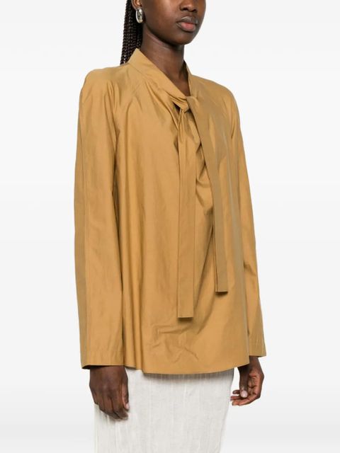 LEMAIRE tie-neck raglan-sleeve blouse - Neutrals