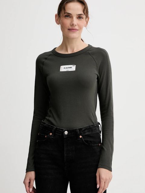 G-Star longsleeve bawełniany kolor zielony D27740.D961 - zdjęcie produktu nr 1
