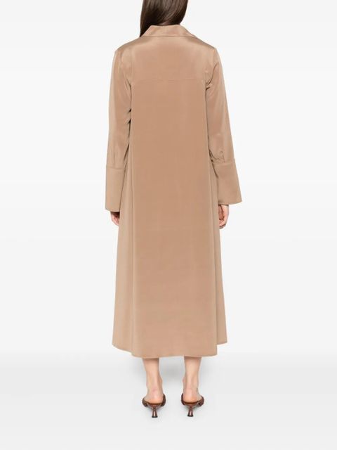 Max Mara button-cuff silk dress - Brown