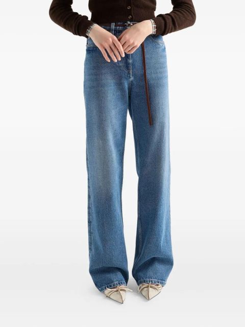 Prada logo-plaque five-pocket jeans - Blue