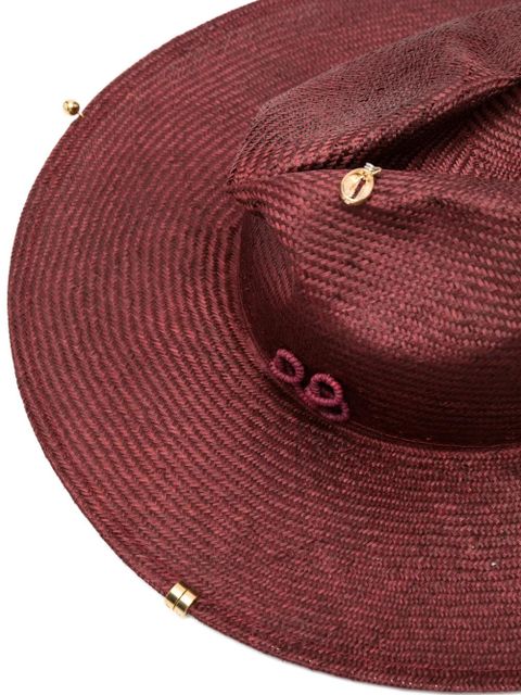 Ruslan Baginskiy chain-strap fedora hat - Red