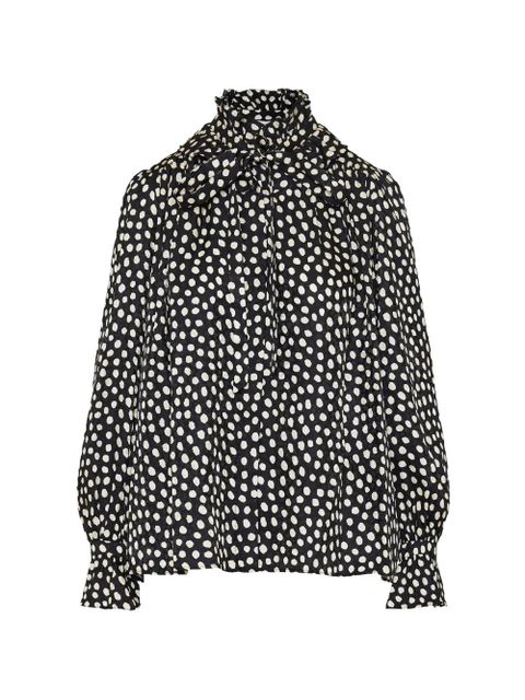 Chloé ruffled polka dot blouse - Black - zdjęcie produktu nr 1
