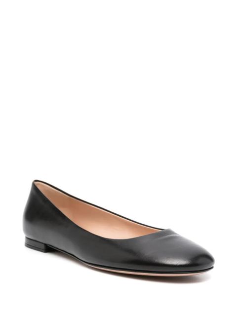 Gianvito Rossi leather ballerina shoes - Black