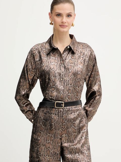 Morgan koszula damska kolor brązowy relaxed z kołnierzykiem klasycznym CEBIL.F - zdjęcie produktu nr 1