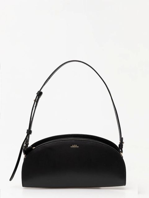 A.P.C. torebka skórzana sac demi-lune shoulder kolor czarny PXCAX.F61997