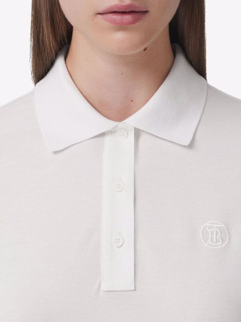 Burberry TB monogram cotton polo shirt - White