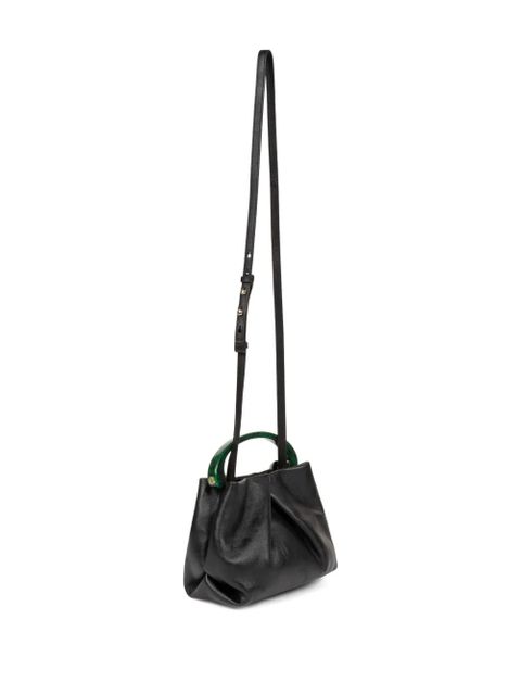 DRIES VAN NOTEN small pleated leather tote bag - Black - zdjęcie produktu nr 2