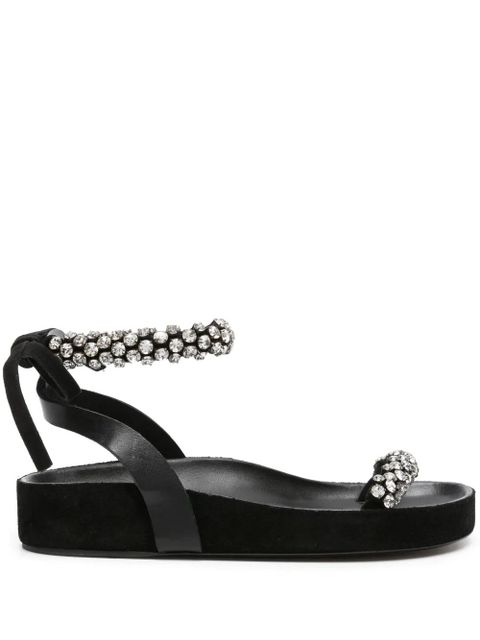 ISABEL MARANT Mellan crystal-embellished suede sandals - Black - zdjęcie produktu nr 1
