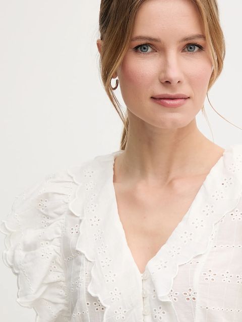 Pepe Jeans bluzka bawełniana DAME damska kolor biały w kwiaty PL305023