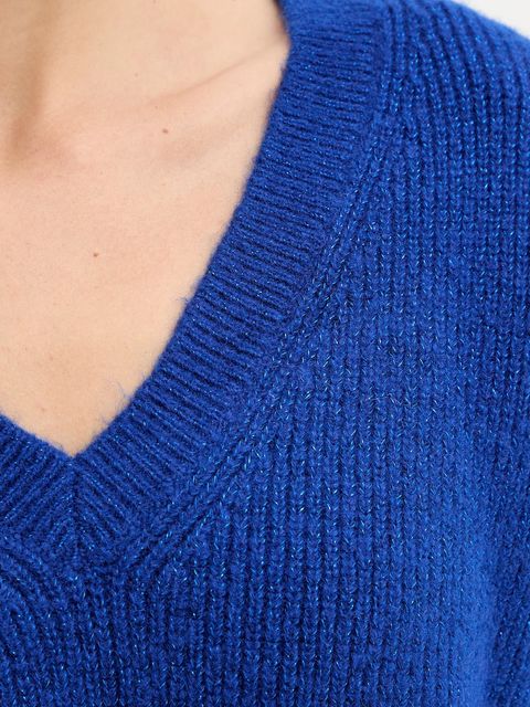 Morgan sweter z domieszką wełny damski kolor niebieski lekki MSTAR